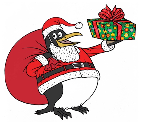 The penguin Santa proposed by Aisha Harris (Illustration by Mark Stamaty)